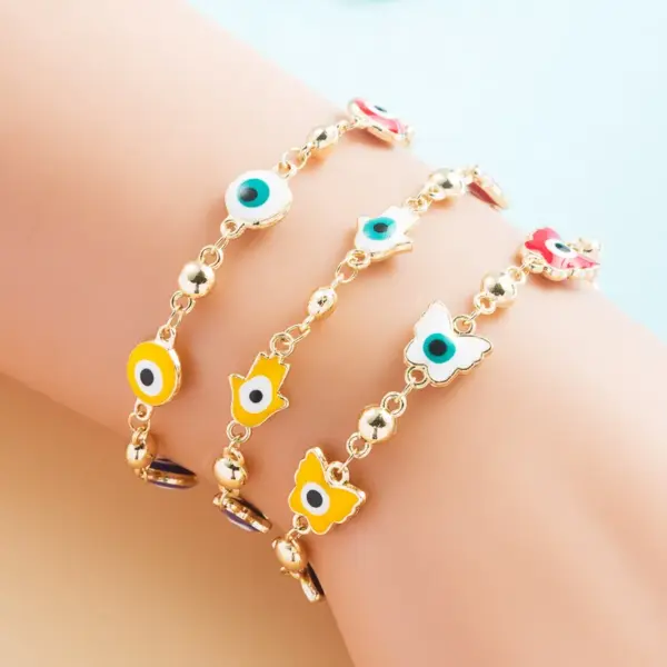 Fashion New Copper Gold-plated ipping Oil Devil's Eye Bracelet