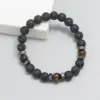 Wholesale Simple Style Geometric Volcanic Rock No Inlaid Beaded Chain Bracelets In Bulk
