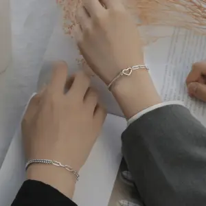 Men's Lover Bracelet / Copper (White Gold Color)