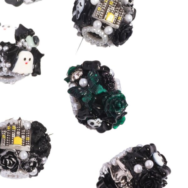 Wholesale Halloween Skull Devil Cartoon Straight Hole Loose Beads DIY Mobile Phone Chain Key Chain Bag Chain Jewelry Accessories