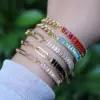Wholesale Fashion Geometric Copper Plating Artificial Gemstones Bracelets