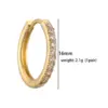 Wholesale 1 Pair Casual Simple Style Classic Style Round Plating Inlay Copper Zircon 18k Gold Plated Hoop Earrings