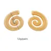 Wholesale 1 Pair Casual Simple Style Wings Spiral Shell Titanium Steel 18K Gold Plated Ear Studs