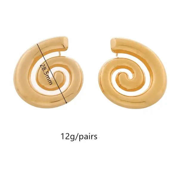 Wholesale 1 Pair Casual Simple Style Wings Spiral Shell Titanium Steel 18K Gold Plated Ear Studs