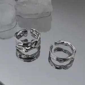 2# Silver Geometric Ring (Set of 2)