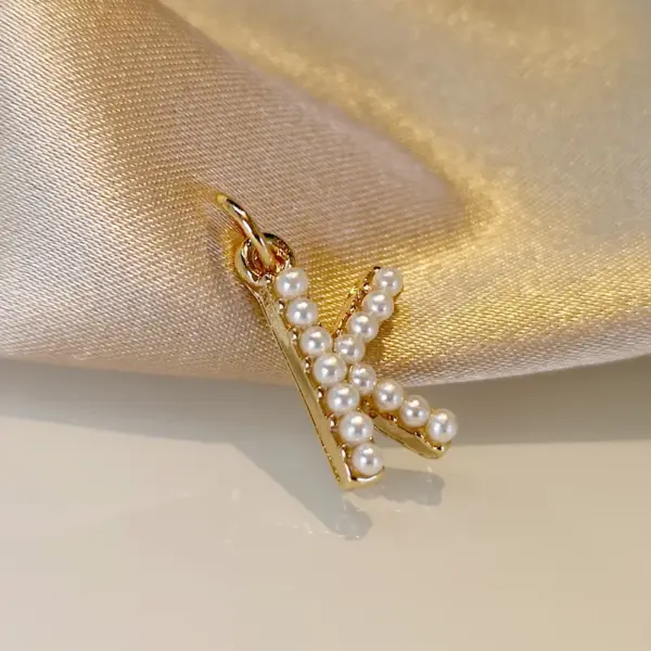 Wholesale Jewelry Fashion Letter Imitation Pearl Freshwater Pearl Copper Necklace