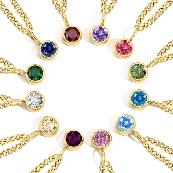Wholesale PVD Coated Real Gold Plated Geometric Stainless Steel Simple Style Waterproof Non Tarnish 304 Stainless Steel Pendant Necklace