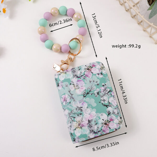 Wholesale printing card organ storage bag change card clip bag haze silicone beads beaded