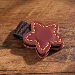 Magnetic buckle bookmark / Crazy horse wine red