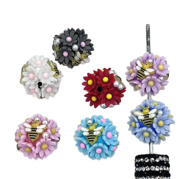 Wholesale TK Cross-border Heavy Industry Clay Daisy Bee Flower Ball DIY Beaded Pen Phone Chain Keychain Car Pendant and Other Accessories