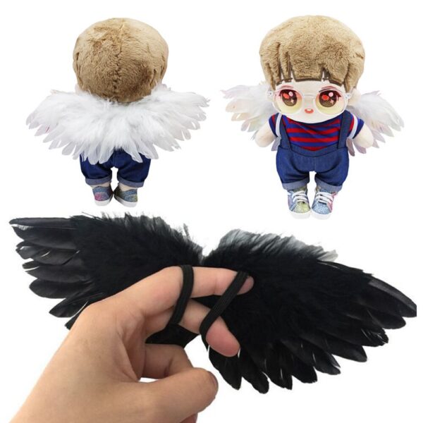 Wholesale Accessories Little Angel Wings 15-20cm Cotton Doll Six-Point Baby Feather Small