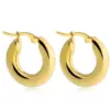 PVD Coated 18K Gold Real Gold Plated Solid Color 201 Stainless Steel 304 Stainless Steel Fashion Waterproof Non Tarnish Earrings