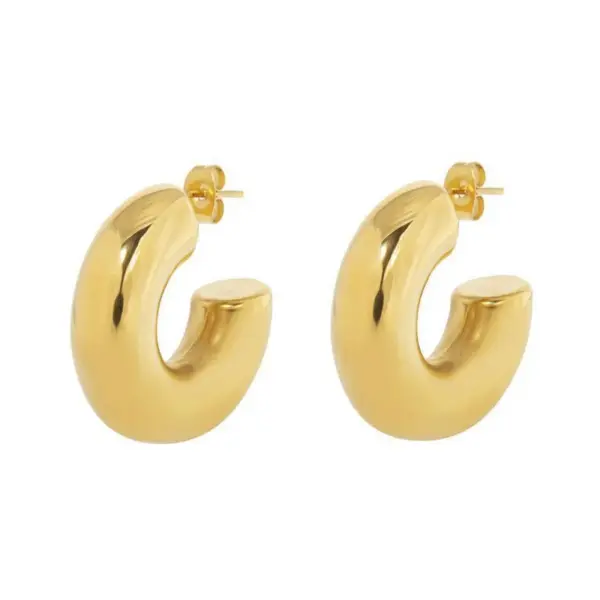 1 Pair Simple Style C Shape Stainless Steel Ear Studs