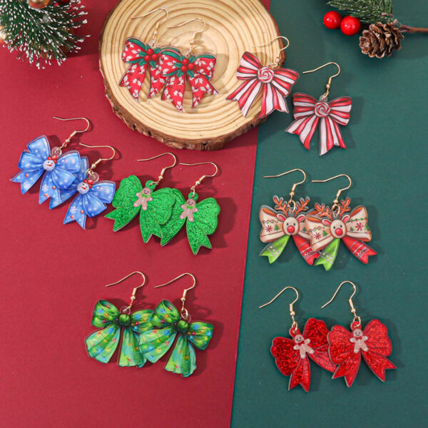 Wholesale Christmas bow earrings