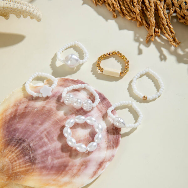 Wholesale Geometric irregular fashion ring set