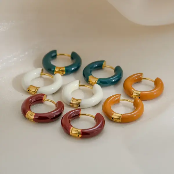 Wholesale Ion Plating (IP) Round 304 Stainless Steel Sweet Waterproof Non Tarnish Earrings