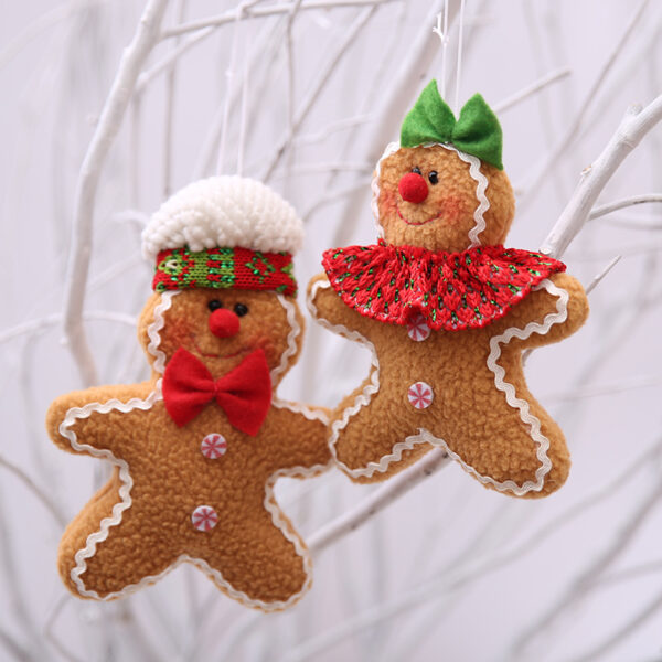 oly-092ff1dafd4385d48f2bcd38f15c3215 Wholesale Fabric Five-Star Christmas Tree Gingerbread Man Pendant