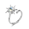 Wholesale Fashion Flower Copper Plating Inlay Zircon Open Ring 1 Piece