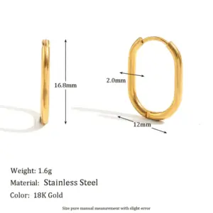 Basic All-Matching Manual U-Shaped Earrings 2.0*17-Gold