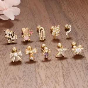 Wholesale 1 Piece Classic Style Geometric 304 Stainless Steel Ear Studs