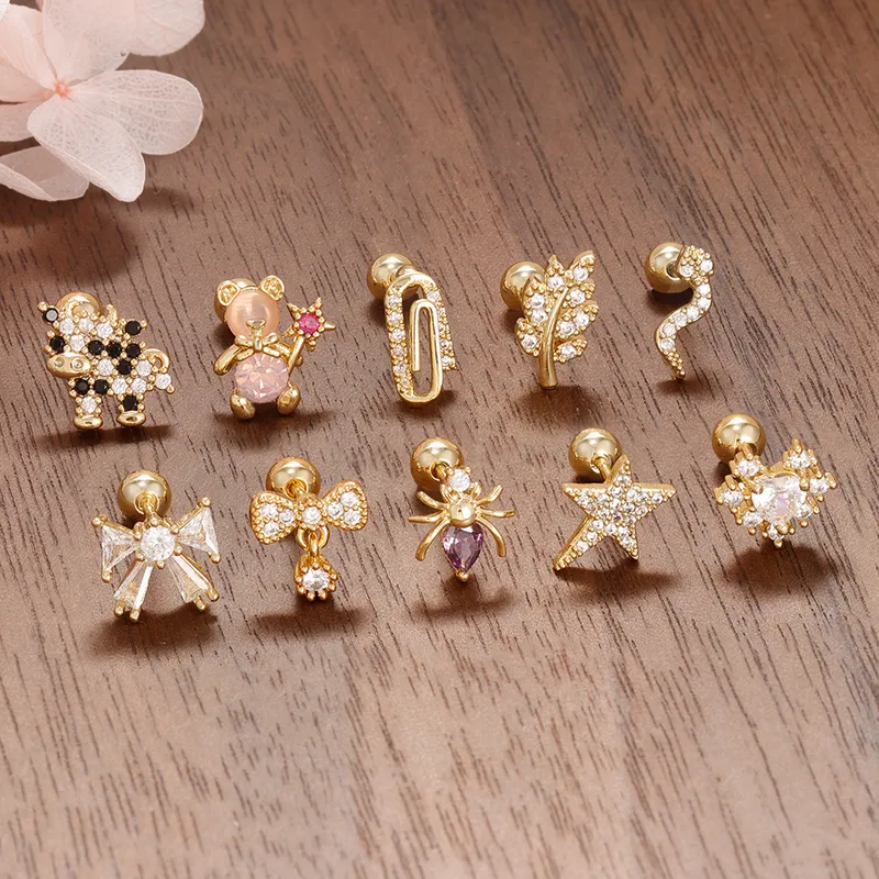 Wholesale 1 Piece Classic Style Geometric 304 Stainless Steel Ear Studs