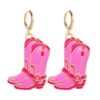 Wholesale Europe and the United States cross-border retro cow head earrings fashion pink hat cowboy boots alloy oil drop pendant earrings jewelry
