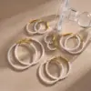 Wholesale PVD Coated Geometric 303 Stainless Steel Simple Style Waterproof Non Tarnish 304 Stainless Steel Hoop Earrings