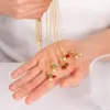 Wholesale Jewelry Elegant Cherry Copper Zircon Plating Pendant Necklace Cable Chain