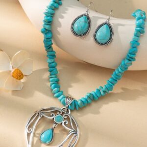 Wholesale Vintage Teardrop Necklace Turquoise Earrings