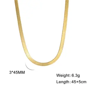3mm Snake Bones Chain-Gold / 50+5cm