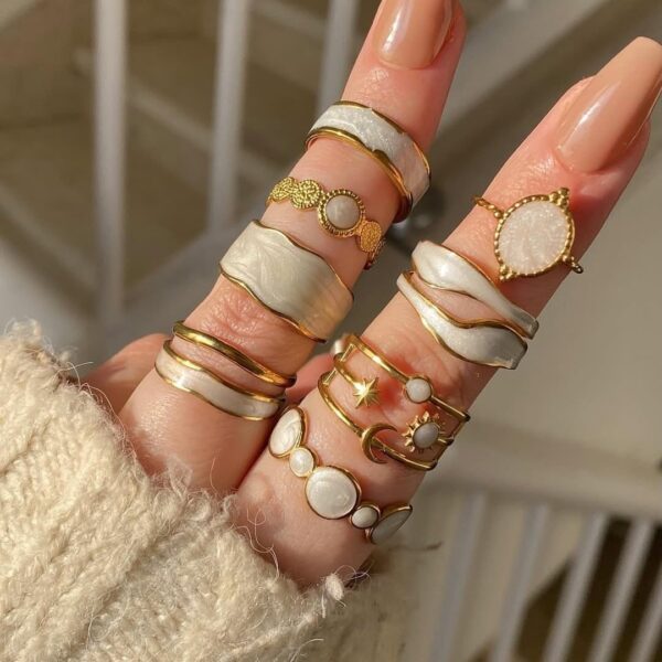 Wholesale Open Ring Stainless Steel Geometric Ins Style Versatile Stainless Steel Ring