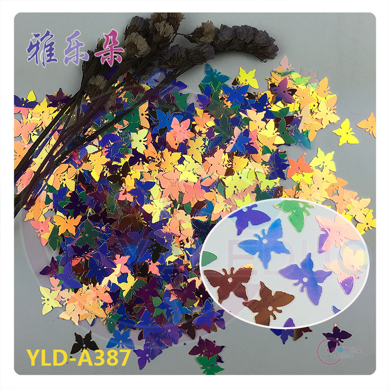 Wholesale Butterfly Sequins PVC Sequins 17MM Padded Mobile Phone Case DIY Crystal Mud Aessories Photography Estimate Clothing Headwear