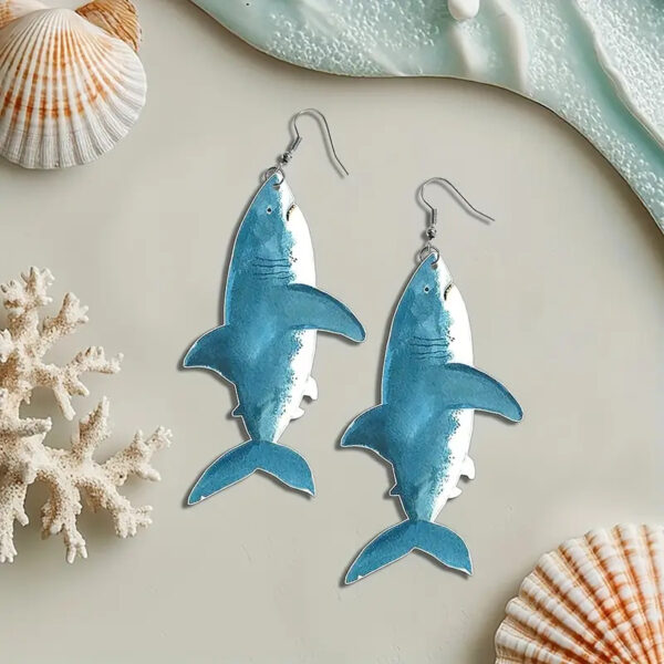 Wholesale Marine shark acrylic pendant earrings