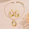 304 Stainless Steel Irregular Electroplating PVD Coated 18K Gold Plated Imitation Gold Casual Exaggerated Streetwear Twisted Rope Chain Gold Earrings Necklace Jewelry Set