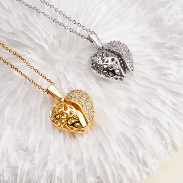Wholesale Jewelry Glam Sexy Heart Shape 304 Stainless Steel Copper Pendant Necklace