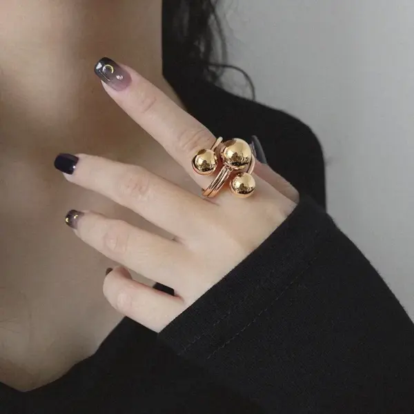 Wholesale Retro Geometric Copper Plating Open Rings
