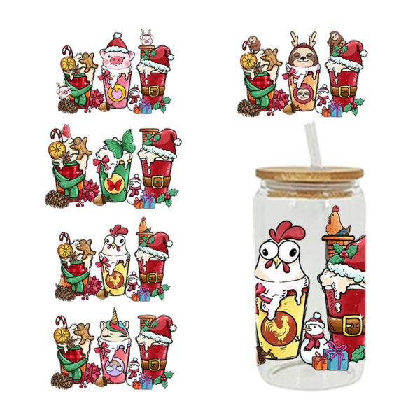 Wholesale Christmas Cartoon Series 16oz Cup UV DTF Wraps