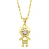 Wholesale Copper Cable Chain Plating Doll Necklace