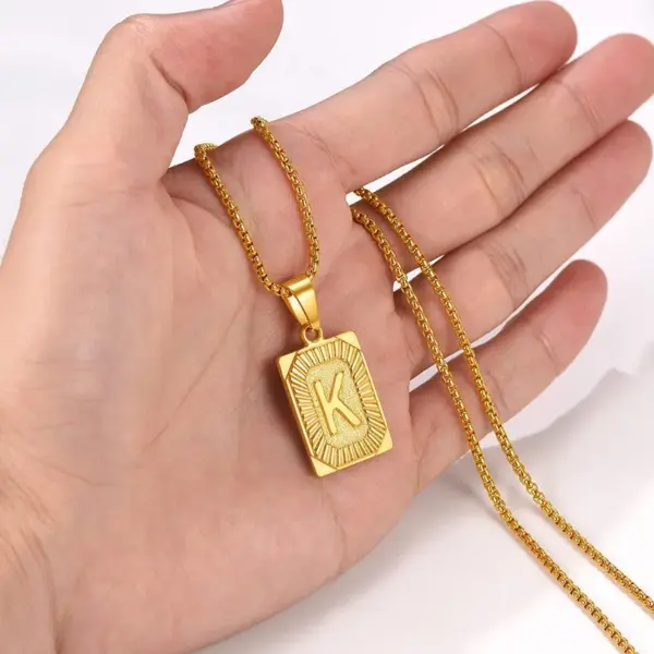 Wholesale Jewelry Fashion Letter 304 Stainless Steel 18K Gold Plated Plating Stainless Steel Necklaces