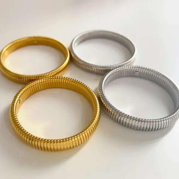 Wholesale Hip-hop Solid Color Stainless Steel Plating Bangle