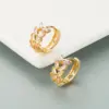 Wholesale Fashion Geometric Copper Artificial Gemstones Copper Earrings