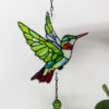 oly-097134595bd735794613dd0a9c3e145c Wholesale New cross-border product: Glass hummingbird wind chime, diamond glass craft ornament, creative garden courtyard bell pendant.