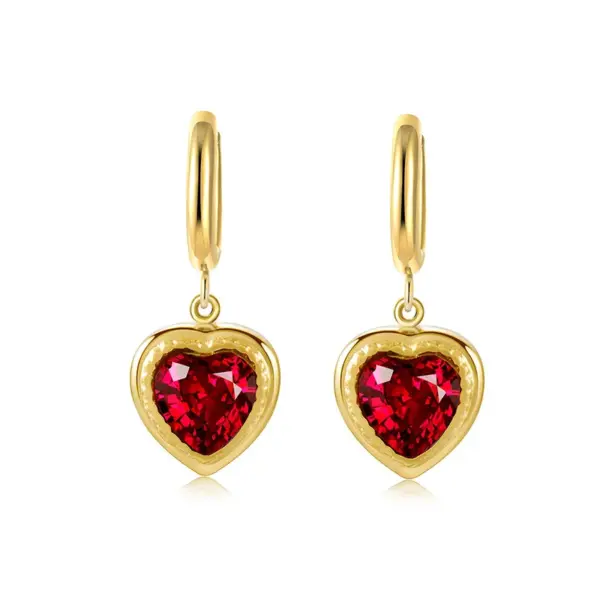 PVD Coated 18K Gold Real Gold Plated Heart Stainless Steel Simple Style Waterproof Non Tarnish Earrings