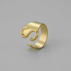 Gold S Open Ring J382-19 / Adjustable Opening