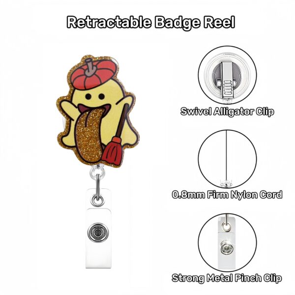 oly-097b5c52781ab2779263fcb610a7f57f Wholesale 25 Cross-Border New Creative Cartoon Halloween Pumpkin Ghost Telescopic Badge Clip Automatic Rebound Funny Easy-Pull Buckle