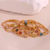 Wholesale PVD Coated 18K Gold Plated Round 304 Stainless Steel Elegant Simple Style Waterproof Non Tarnish Rings