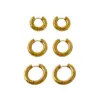 Wholesale PVD Coated Real Gold Plated 18K Gold Geometric 304 Stainless Steel Fashion Waterproof Non Tarnish Earrings