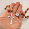 Wholesale Color-made Wooden Beads Cross Rosary Communion Baptism