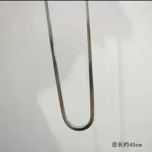 Silver Snake Bone Flat Necklace