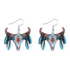 oly-098ba2ebda621d267fa9a6c1f06d5a25 Wholesale Western ethnic style bull head wooden double-sided earrings